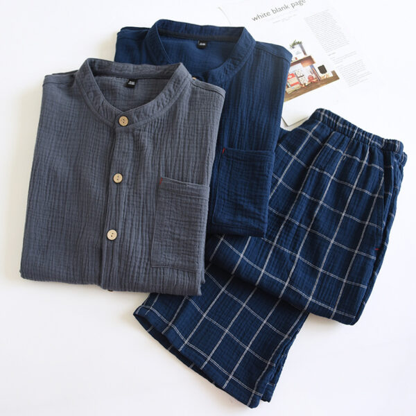 Men's Cotton Gauze Pajamas Spring And Autumn - Image 3