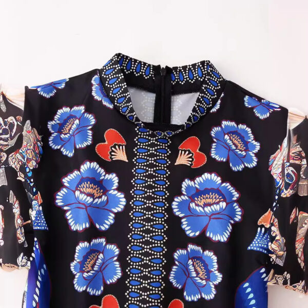 European And American Women's Clothing Printing Stitching Cake Dress - Image 2