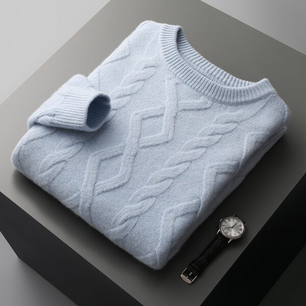 Men's Thickened Round Neck Sweater Pullover Knitting Bottoming Shirt - Image 9