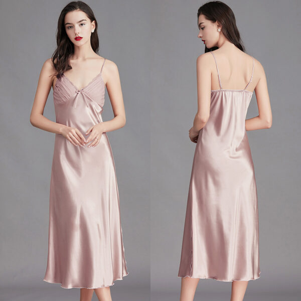 Fashion Summer Women's Ice Silk Nightdress - Image 8