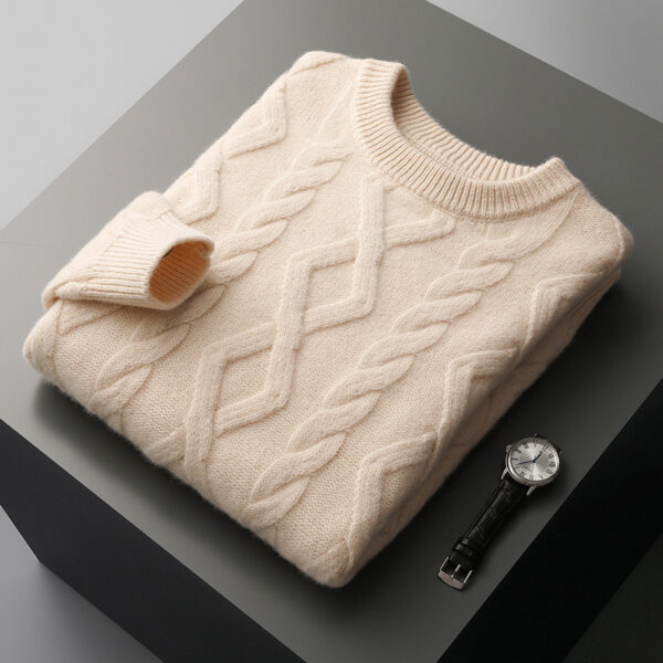 Men's Thickened Round Neck Sweater Pullover Knitting Bottoming Shirt - Image 3