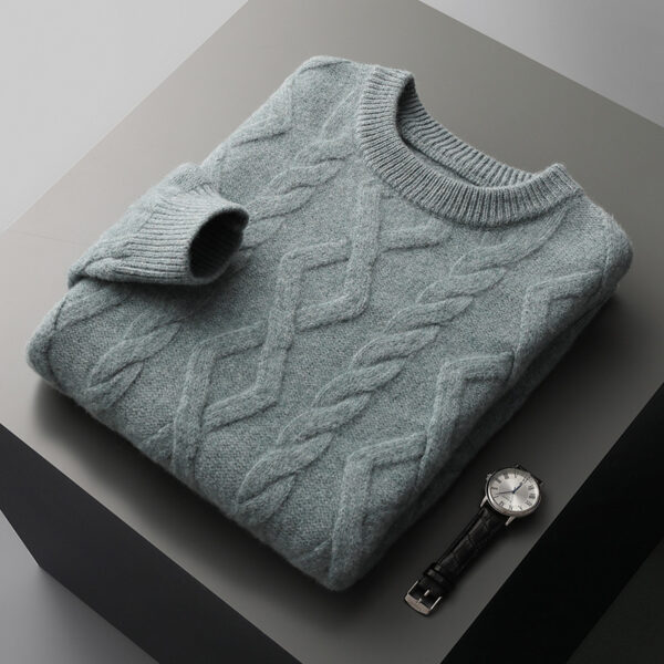 Men's Thickened Round Neck Sweater Pullover Knitting Bottoming Shirt - Image 5