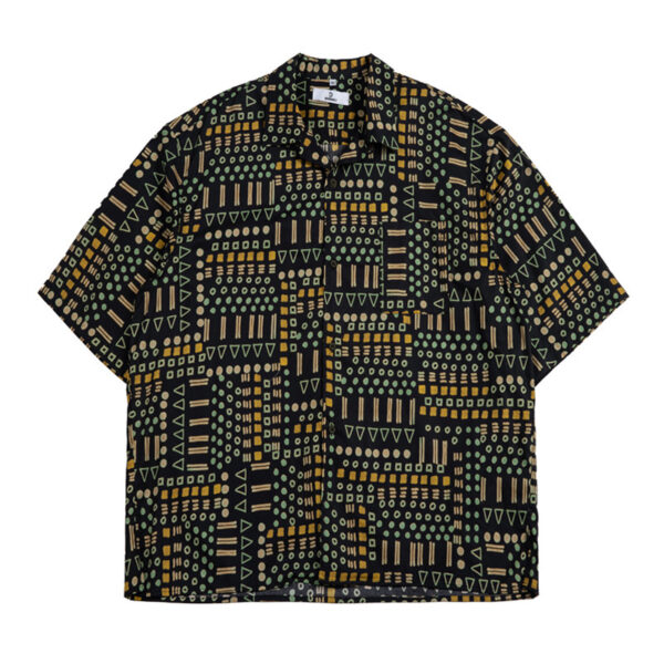 Retro Ethnic Print Short-sleeved Shirt For Men - Image 4