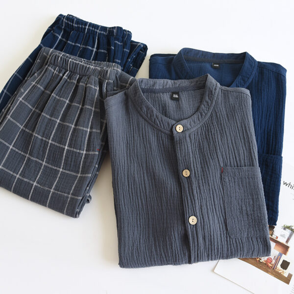 Men's Cotton Gauze Pajamas Spring And Autumn - Image 5